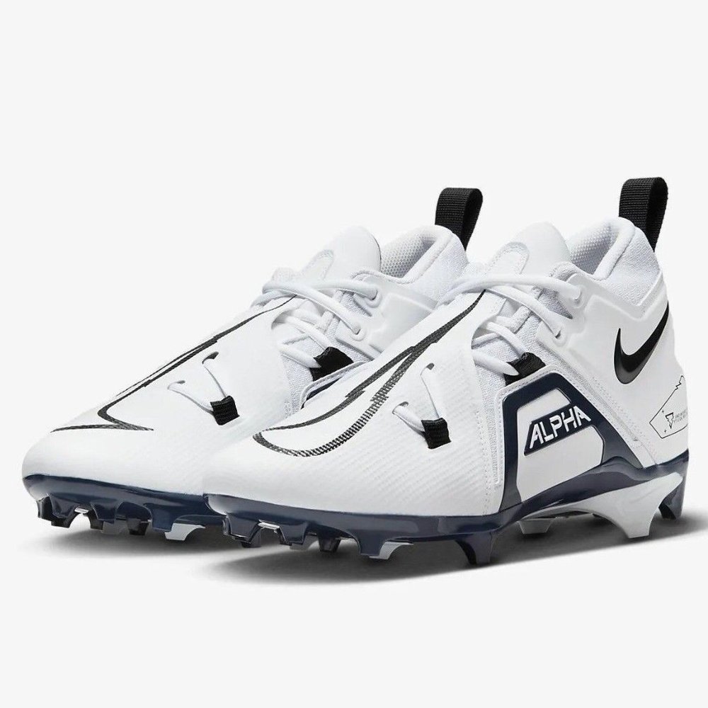 Men's Nike Alpha Menace Pro 3 Football Cleats  White Navy CT6649-108 NEW